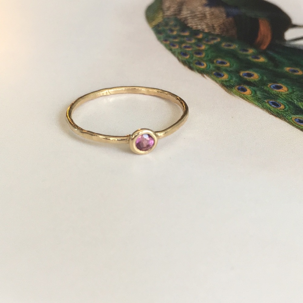 Melanie Casey 2.5mm pink tourmaline ring